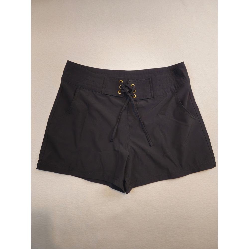 La Blanca Womens Black Lace Up Board‎ Shorts Swim Size Medium